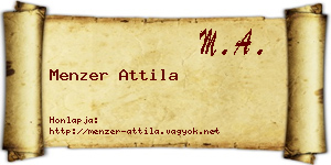 Menzer Attila névjegykártya